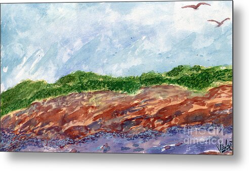 Watercolor Metal Print featuring the painting Stream Of the Sky by Victor Vosen