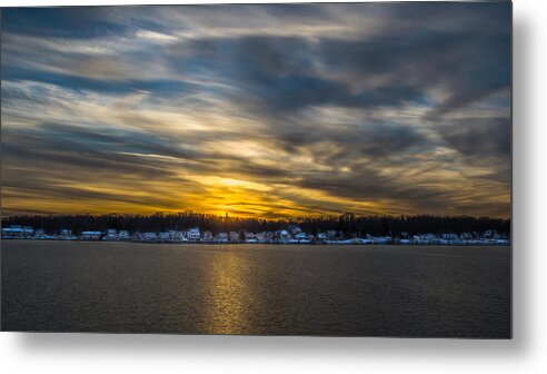 2012 Metal Print featuring the photograph Sunset Over Snow Covered Village by Randy Scherkenbach