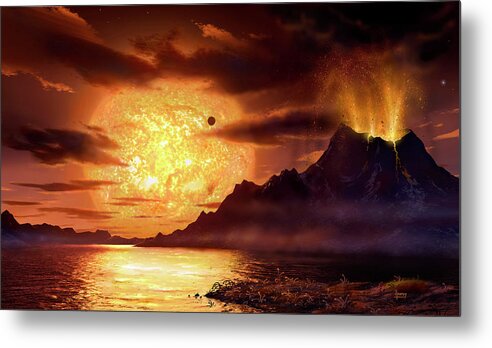 Surface Of Extrasolar Planet Gliese 581c Metal Print By David A Hardy Science Photo Library