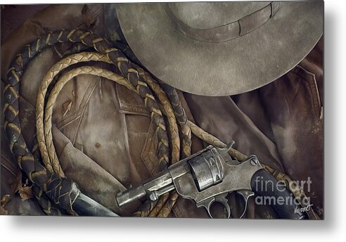 Western Metal Print featuring the mixed media The Old West Painting by Jon Neidert