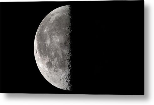Moon Metal Print featuring the photograph Third Quarter Moon by Nasa's Scientific Visualization Studio/science Photo Library
