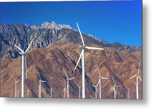 Scenics Metal Print featuring the photograph Usa, California, Palm Springs, Wind Farm by Tetra Images