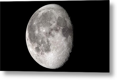 Moon Metal Print featuring the photograph Waning Gibbous Moon by Nasa's Scientific Visualization Studio/science Photo Library
