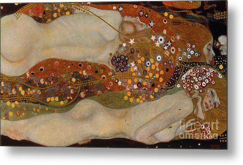 Gustav Klimt Metal Print featuring the painting Water Serpents II by Gustav Klimt