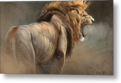 Lion Metal Print featuring the digital art When The King Speaks by Aaron Blaise