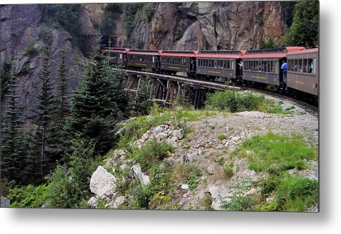 White Metal Print featuring the photograph White Pass Railroad Tunnel by Jack Nevitt