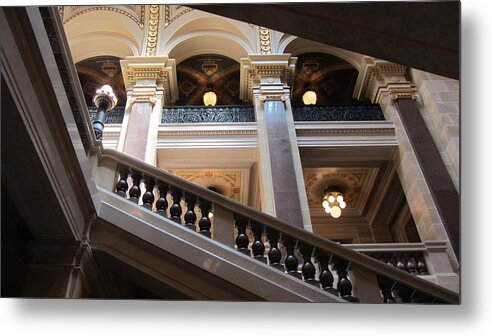 State Capitol Metal Print featuring the photograph WI State Capitol Architecture 4 by Anita Burgermeister