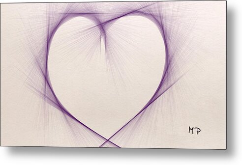 Heart Metal Print featuring the mixed media World Cancer Day by Marian Lonzetta