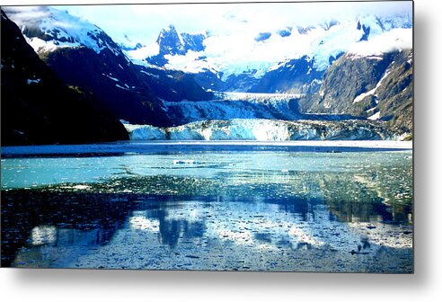 Alaska Metal Print featuring the photograph XL Glacier Bay Alaska by Katy Hawk