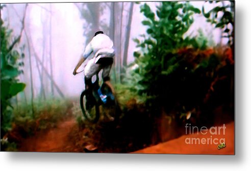 Bike Riding Metal Print featuring the painting Yahoo by CHAZ Daugherty