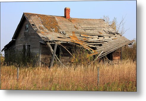 abandoned Buildings Metal Print featuring the photograph Abandoned Alberta Prairie Home #2 by Jim Sauchyn