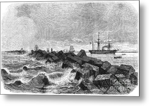 1869 Metal Print featuring the photograph Suez Canal Construction #19 by Granger