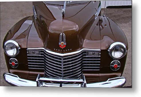 Cadillac Metal Print featuring the photograph 41 Cadillac Grill and Hood Ornament by Nick Kloepping