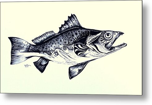 Trout Metal Print featuring the painting Abstract Speckled Trout by J Vincent Scarpace