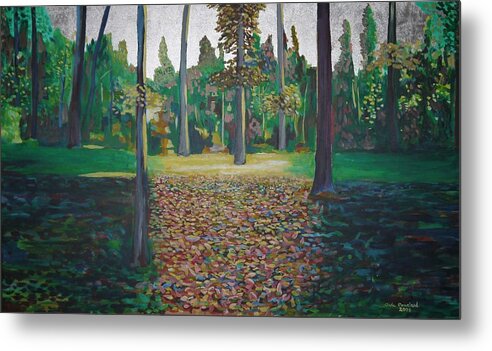  Metal Print featuring the painting Autum light by Jarle Rosseland