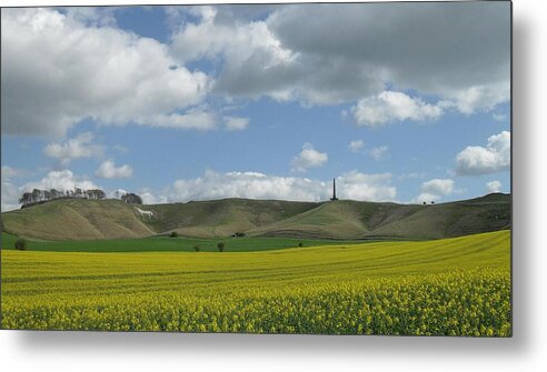 Landscape Metal Print featuring the photograph Cherhill White Horse by Michael Standen Smith