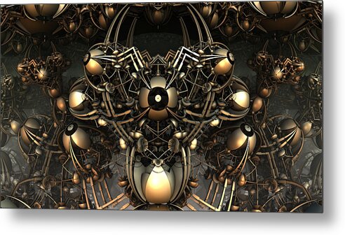 Mandelbulb Metal Print featuring the digital art Eye Bot by Hal Tenny
