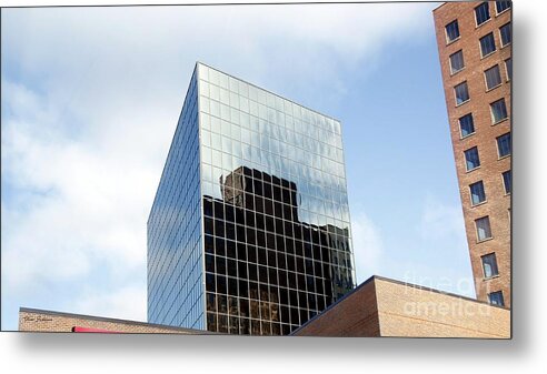 Building Metal Print featuring the photograph Glass Building by Yumi Johnson