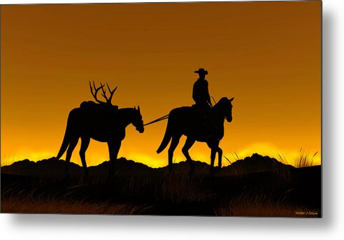 Horse Metal Print featuring the digital art Heading Home by Walter Colvin