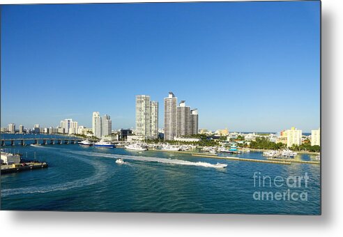Miami Panorama Metal Print featuring the photograph Miami skyline by Dejan Jovanovic