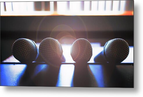 Microphone Metal Print featuring the photograph Microphone Flare by Bill and Linda Tiepelman