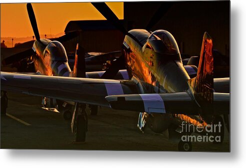Airplane Metal Print featuring the photograph Mustang Alley by Gus McCrea