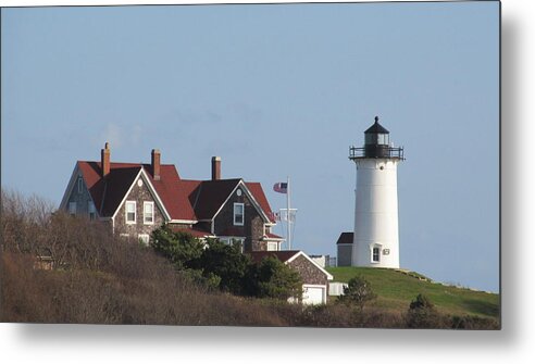 Nature Metal Print featuring the photograph Nobska Lighthouse Cape Cod by Loretta Pokorny