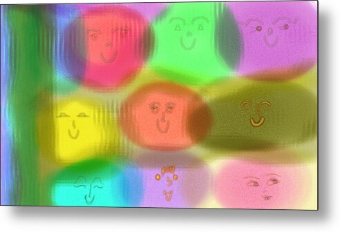 Toy Metal Print featuring the digital art Toy Faces by Rosana Ortiz