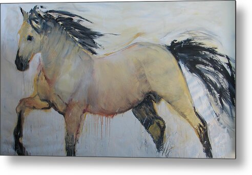 Wild Horses Metal Print featuring the painting Wild Horse 1 2012 by Elizabeth Parashis