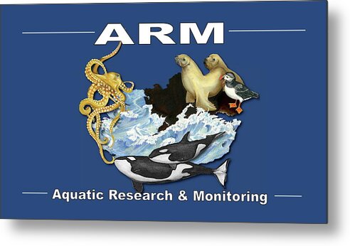 Logo Metal Print featuring the drawing Aquatic Research and Monitoring Logo #1 by Leizel Grant