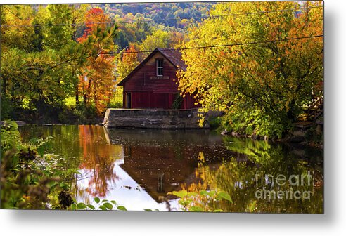 Fall Foliage Metal Print featuring the photograph On the back roads of Stowe #2 by Scenic Vermont Photography