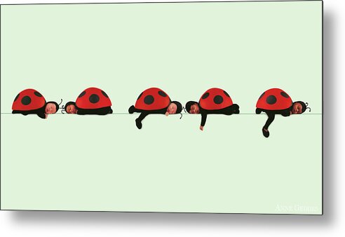 Ladybugs Metal Print featuring the photograph Ladybugs by Anne Geddes