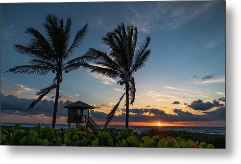 Florida Metal Print featuring the photograph Sunrise Twin Palms Delray Beach Florida #1 by Lawrence S Richardson Jr