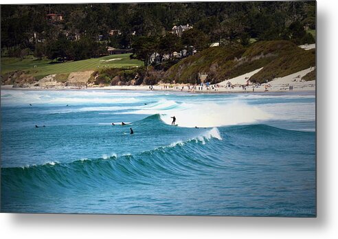 Surfing Metal Print featuring the photograph Surfing Carmel Beach #1 by Joyce Dickens