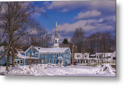 mad River Valley Metal Print featuring the photograph Winter in Waitsfield Vermont. #1 by New England Photography