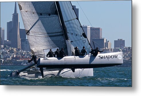 Double Metal Print featuring the photograph Rolex Big Boat Series Start #2 by Steven Lapkin
