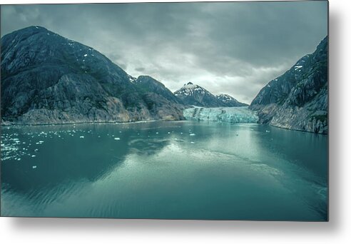 Glacier Metal Print featuring the photograph Magnificent Sawyer Glacier at the tip of Tracy Arm Fjord #20 by Alex Grichenko