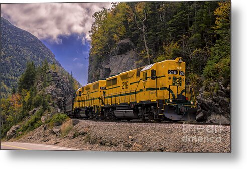 Conway New Hampshire Metal Print featuring the photograph Conway Scenic Railroad Notch Train. #1 by New England Photography