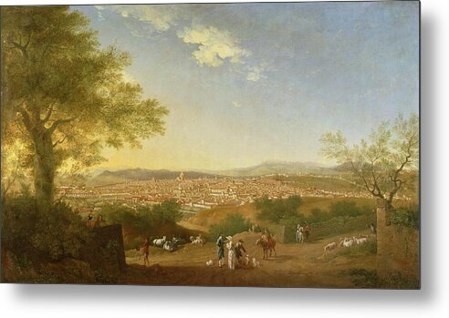Panoramic Metal Print featuring the painting A Panoramic View of Florence from Bellosguardo by Thomas Patch