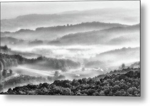 North Carolina Metal Print featuring the photograph A View From the Top BW by Dan Carmichael