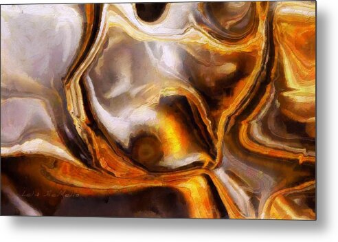 Canvas Metal Print featuring the painting abstract No. 16 by Lelia DeMello