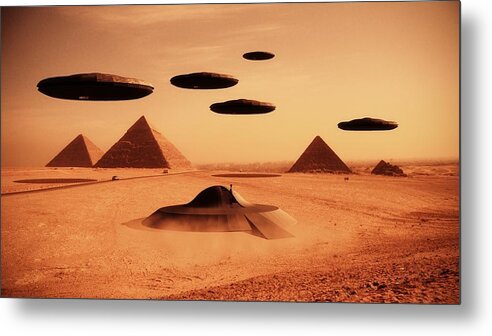 Ufo Metal Print featuring the photograph Ancient Aliens by Raphael Terra by Esoterica Art Agency