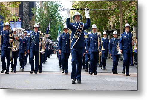 Anzac Metal Print featuring the photograph Anzac Parade - NSW Police Band by Miroslava Jurcik