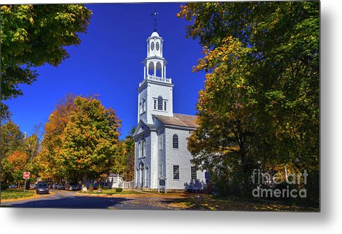 Fall Foliage Metal Print featuring the photograph Autumn at Old First Church In Bennington Vermont by Scenic Vermont Photography