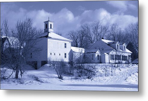 Blue Metal Print featuring the photograph Barn in Winter Blue by Harry Moulton