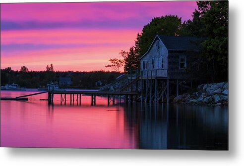 Bass Harbor Metal Print featuring the photograph Bass Harbor Sunset by Holly Ross