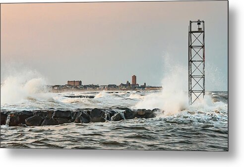 Shark River Inlet Metal Print featuring the photograph Battering The Shark River Inlet by Gary Slawsky