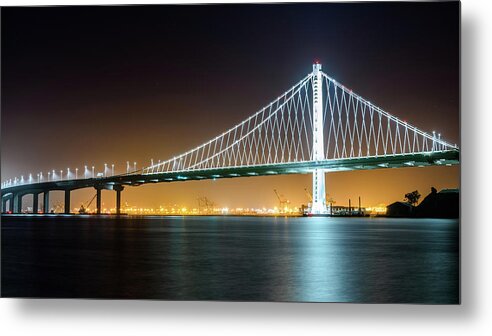 Bay Area Metal Print featuring the photograph Bay Bridge East By Night 2 by Jason Chu