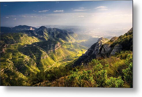 Mountains Metal Print featuring the photograph Behind The Sunlit Mountains by Darko Ivancevic