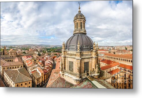Ancient Metal Print featuring the photograph Bierdview of historic city of Salamanca by JR Photography